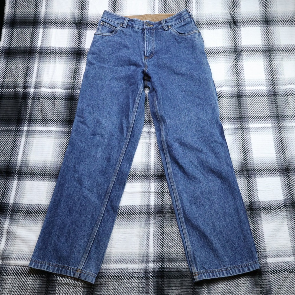 Duluth Trading Co Womens Carpenter Jeans Blue Straight Leg Utility Pants 8x31